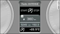 Instrument cluster with driver information system: Engine stop temporarily unavailable